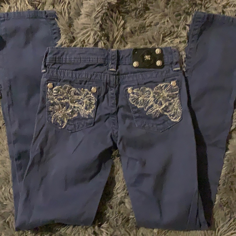Miss Me girls skinny pants size 14. Blue cotton.